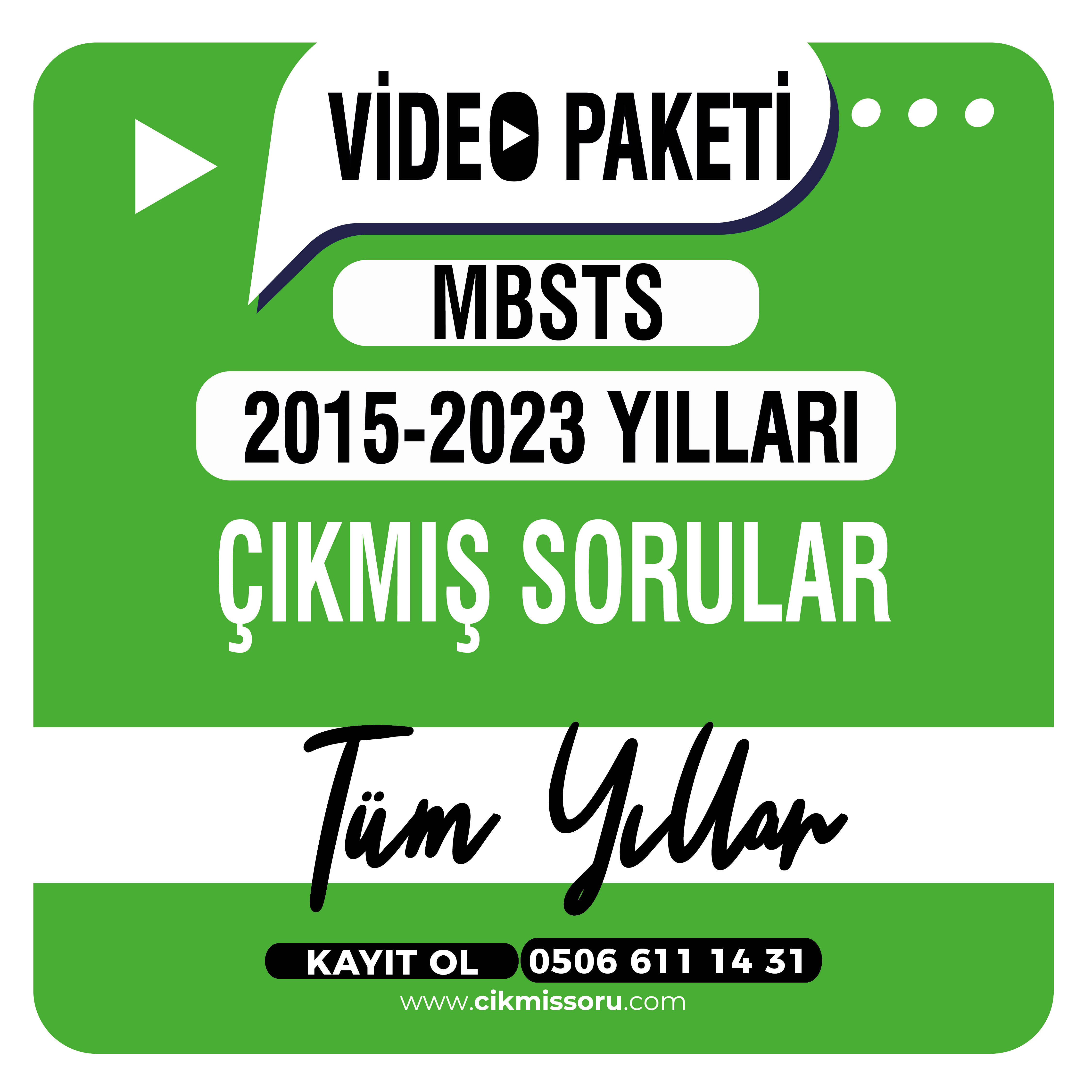 Mbsts 2015-2023 Tüm Yıllar Çıkmış Sorular Video Paketi