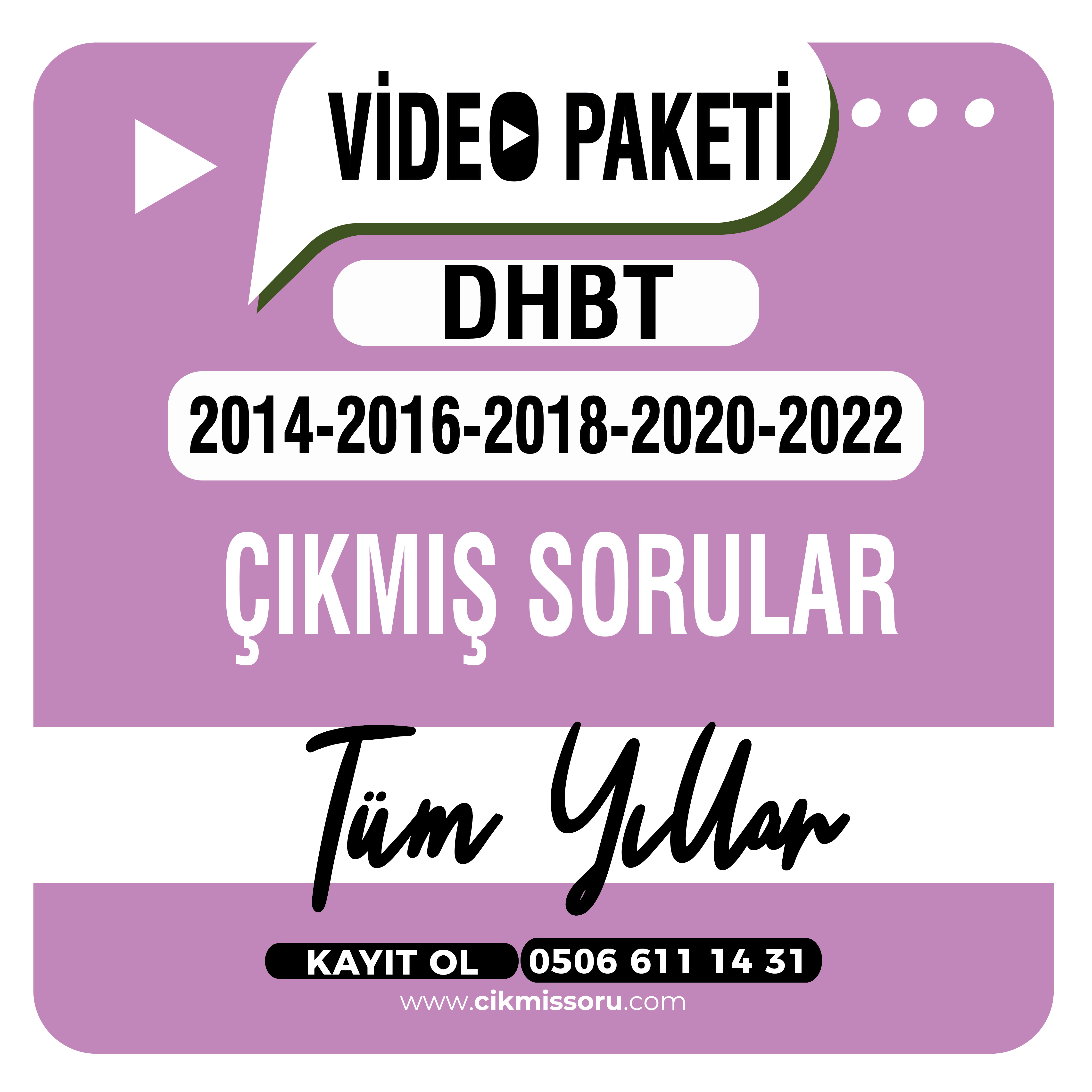 Din Hizmetleri Alan Bilgisi Testi (Dhbt) Tüm Yıllar Çıkmış Sorular Video Paketi