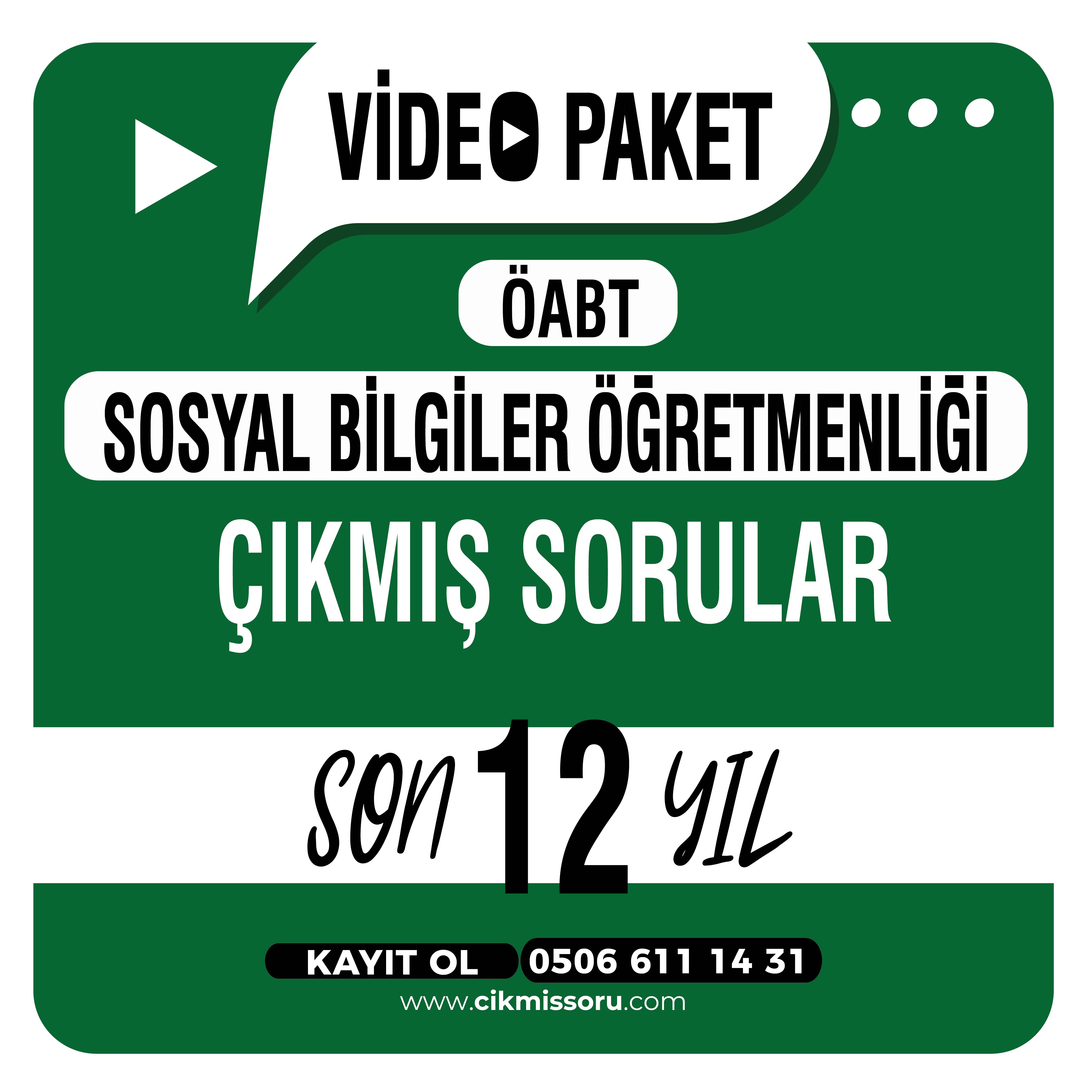 Sosyal Bilgiler Öğretmenliği Öabt Çıkmış Sorular Konu Tasnifli Son 12 Yıl Video Paketi