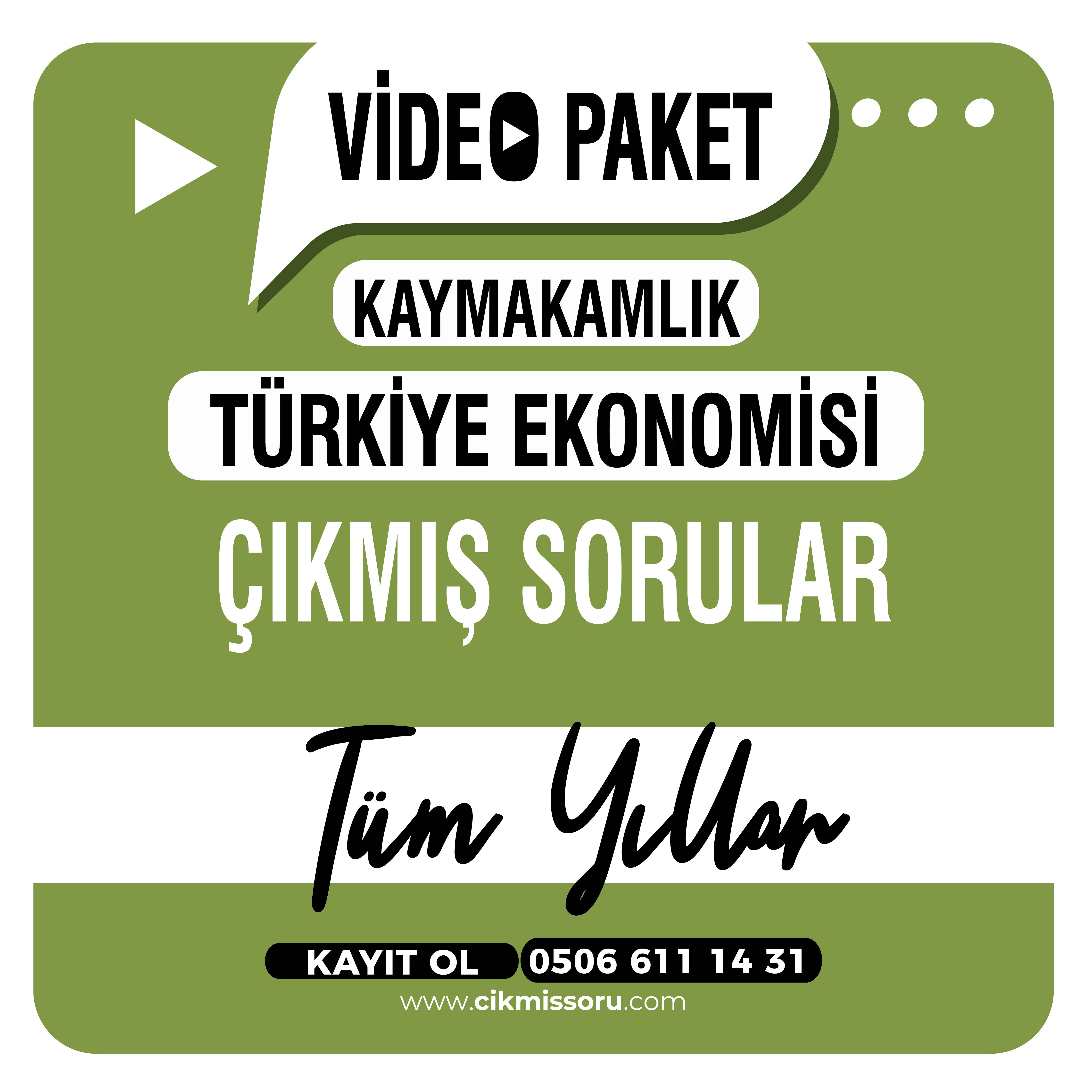 Türkiye Ekonomisi Tüm Yıllar Çıkmış Soru Video Paketi