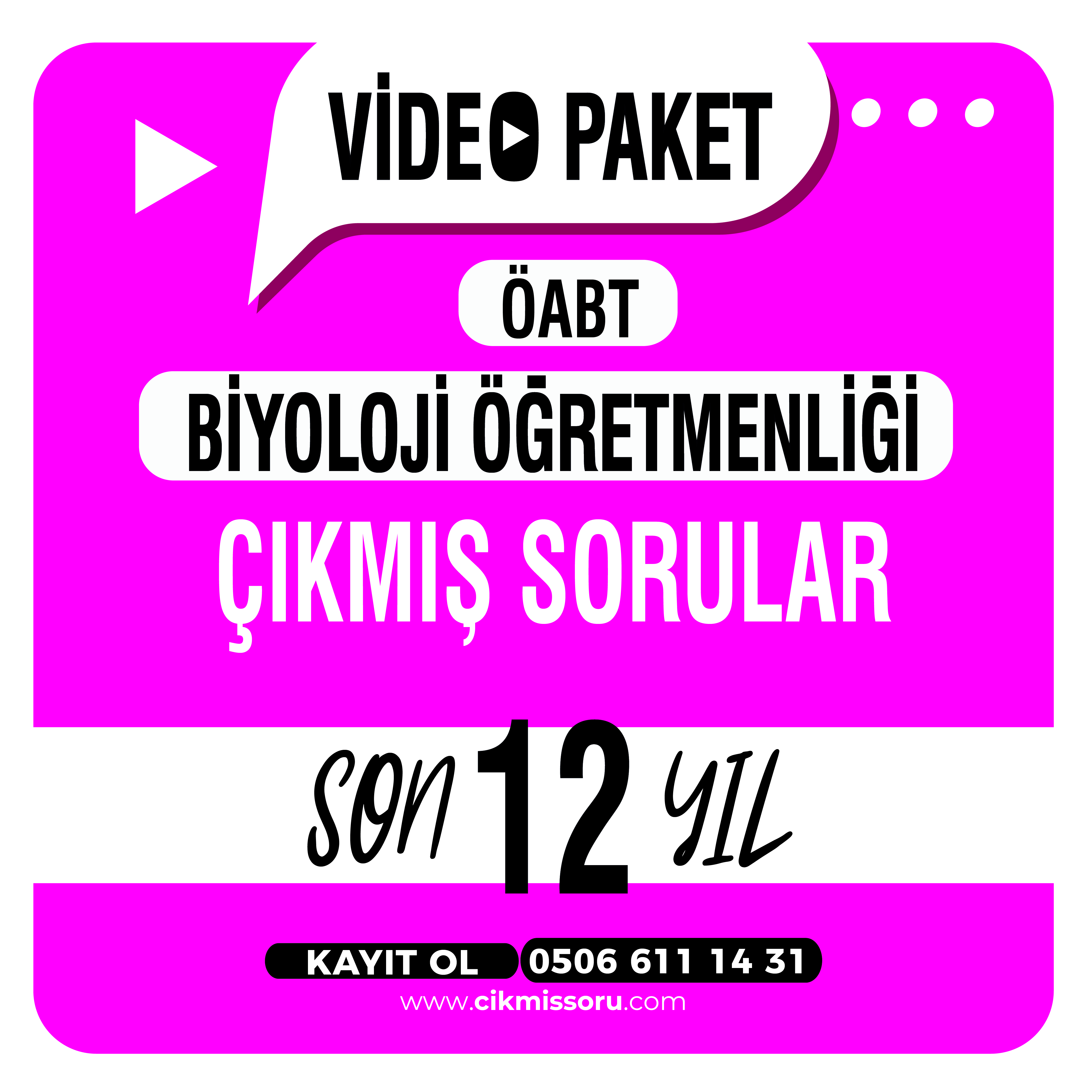 Biyoloji Öğretmenliği Öabt Çıkmış Sorular Konu Tasnifli Son 12 Yıl Video Paketi