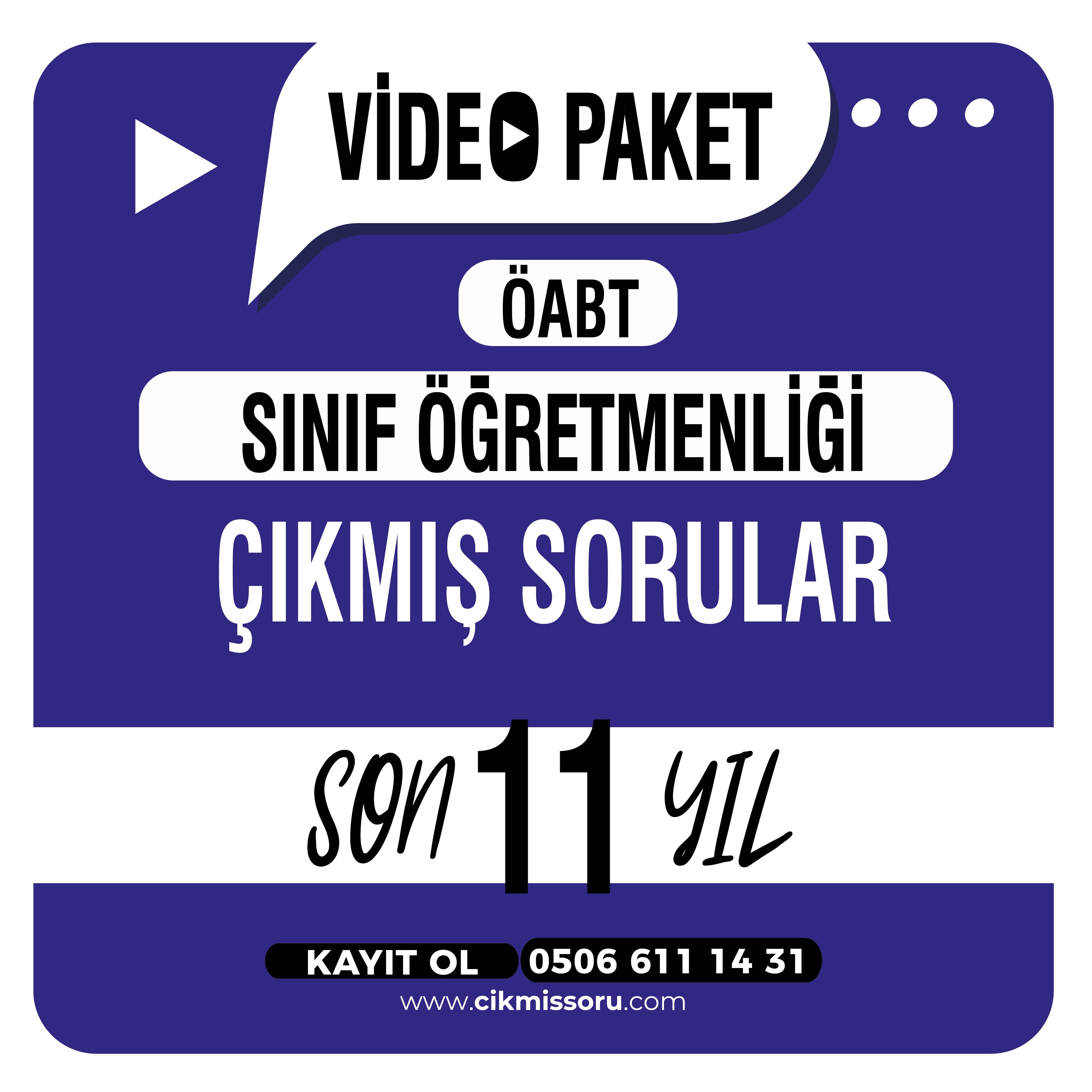 Sınıf Öğretmenliği Öabt Çıkmış Sorular Konu Tasnifli Son 11 Yıl Video Paketi