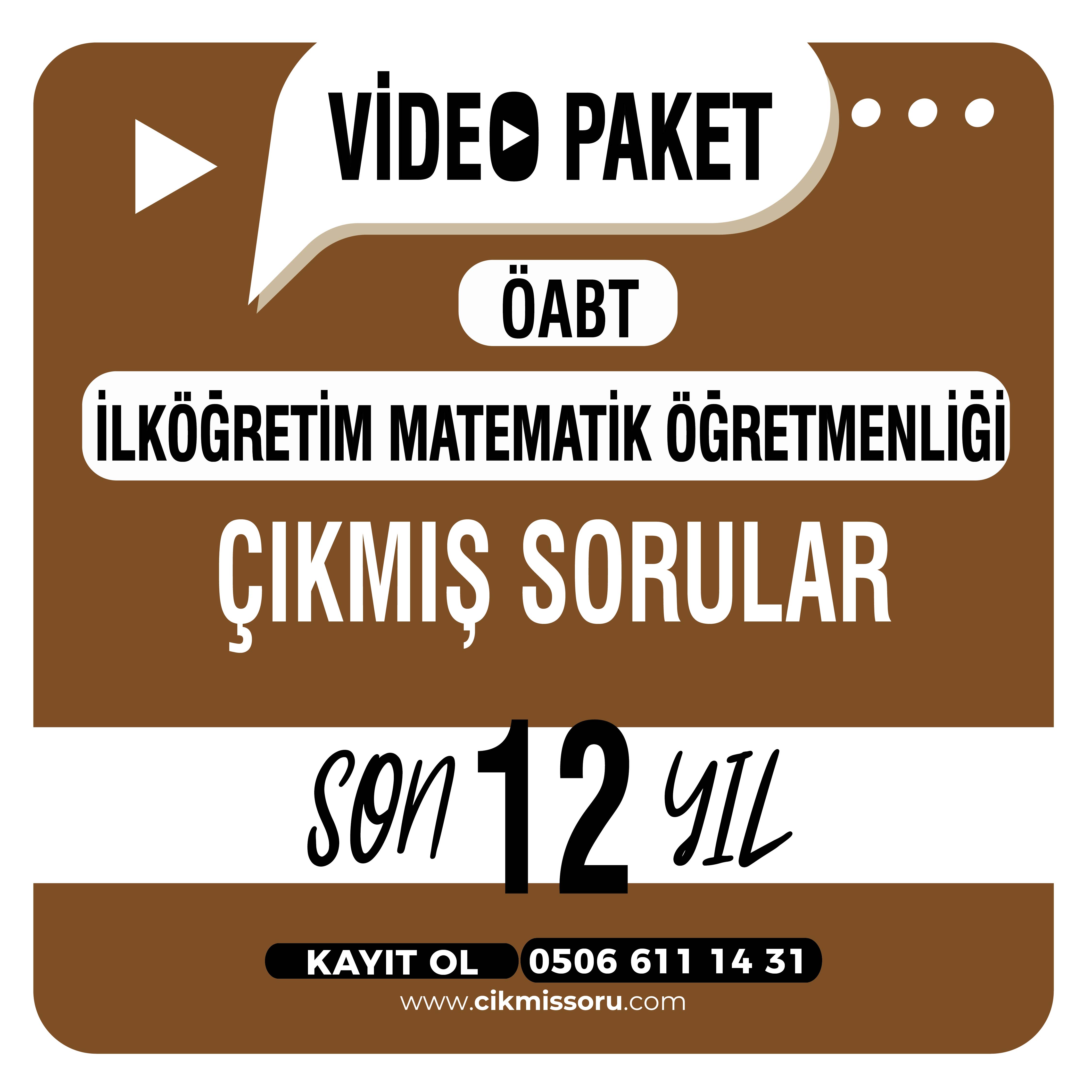 İlköğretim Matematik Öğretmenliği Öabt Çıkmış Sorular Konu Tasnifli Son 12 Yıl Video Paketi