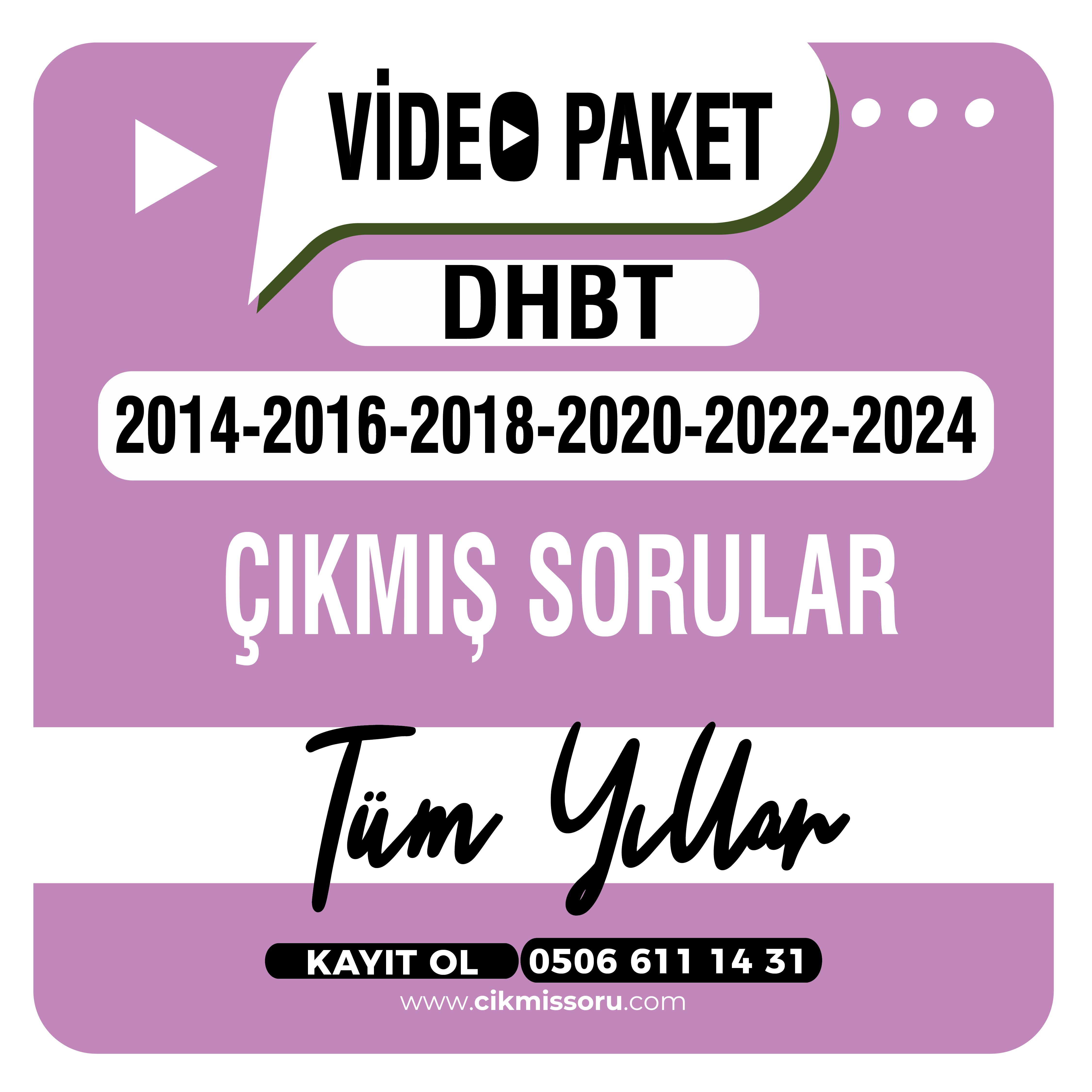 Din Hizmetleri Alan Bilgisi Testi DHBT 2014-2024 Tüm Yıllar Çıkmış Sorular Video Paketi