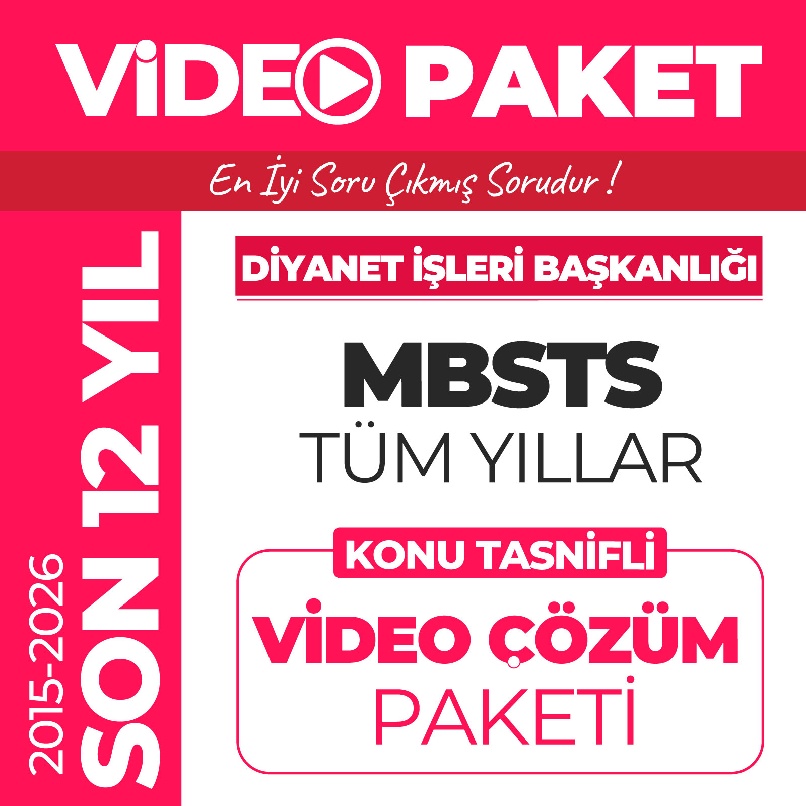 2027 MBSTS Tüm Yıllar (2015-2026) Çıkmış Sorular Video Çözüm Paketi 2027 MBSTS Tüm Yıllar (2015-2026) Çıkmış Sorular Video Çözüm Paketi